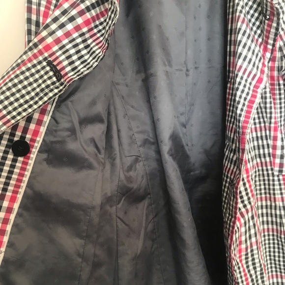 Banana Republic Red N Black Plaid Trench Coat - Picture 6 of 6